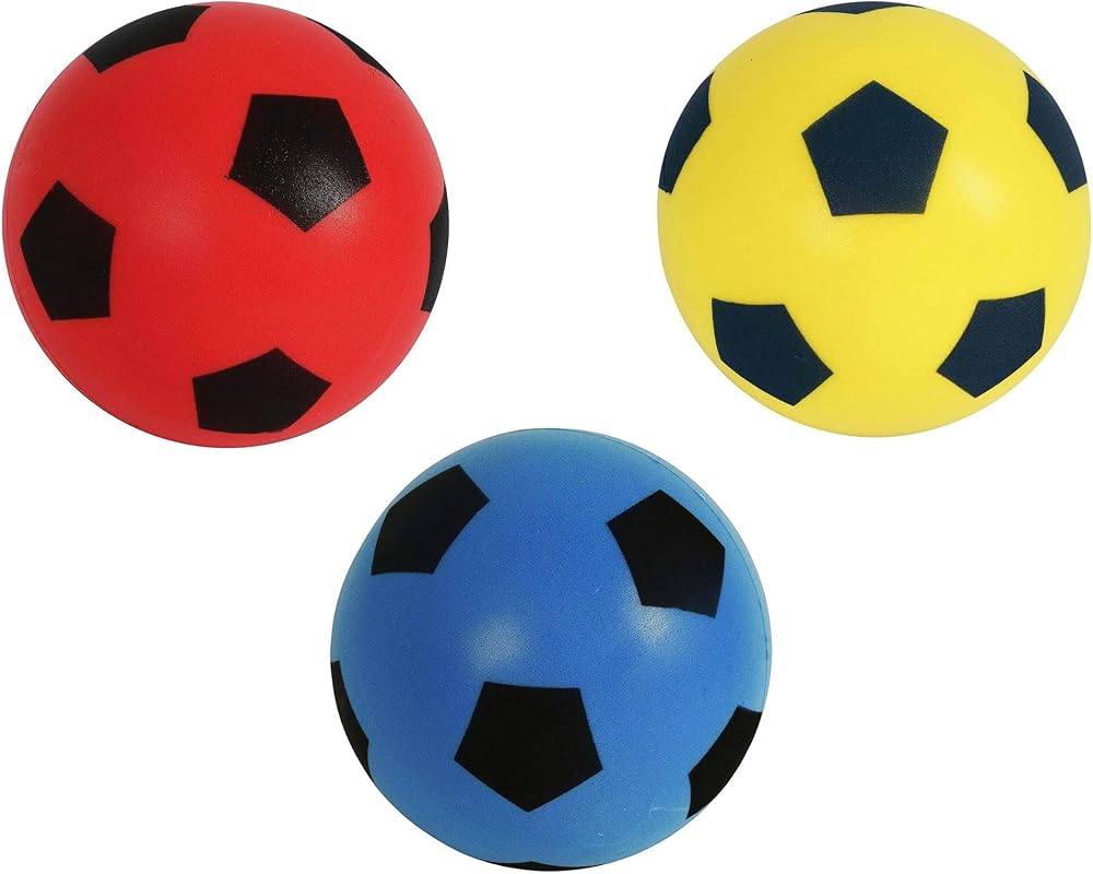 HTI Foam Football Size 5 Blue Red Yellow Durable Play Ball Toy