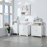 Yaheetech Under Sink Bathroom Cabinet 60x30x60 cm White with 2 Doors view 2