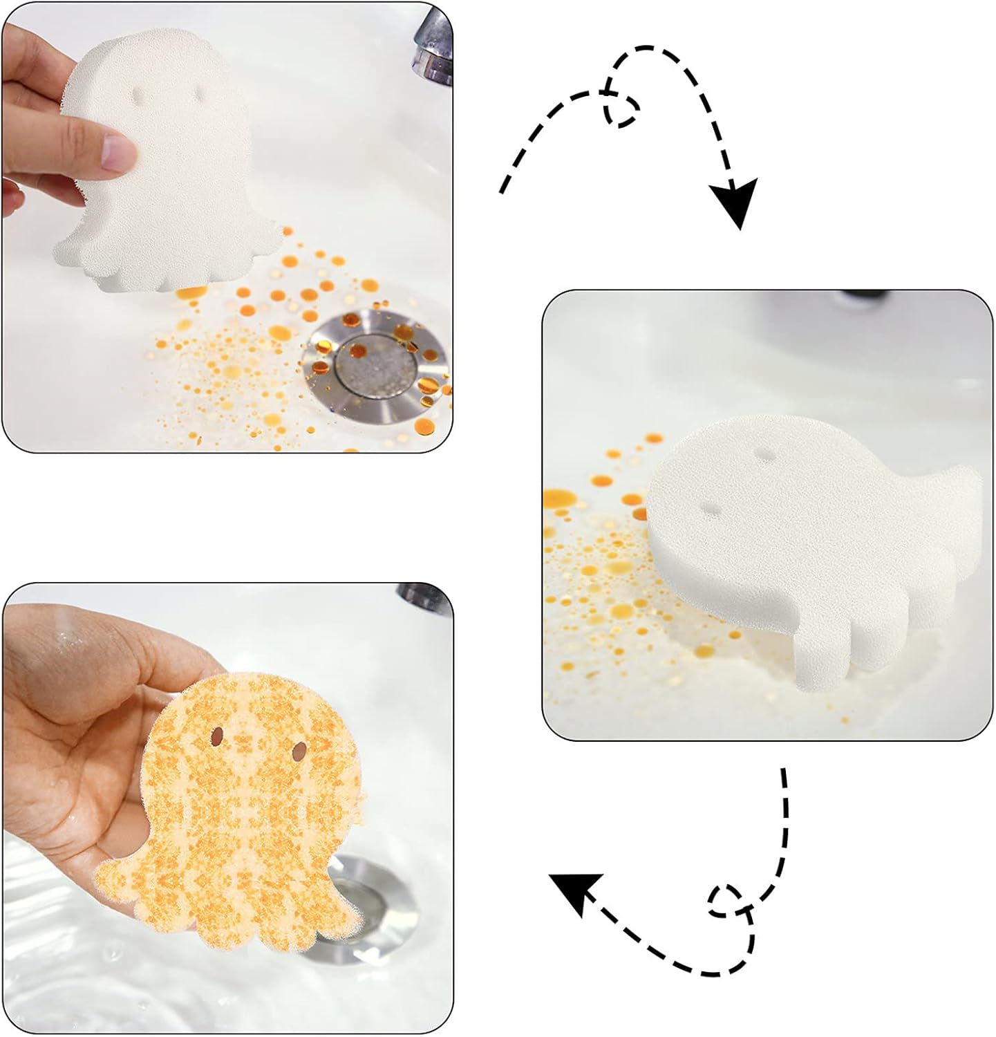 24 Pieces Oil Absorbing Scum Sponge Octopus Sponge Remover for Hot Tub, Swimming Pool and Spa: Kitchen & Dining