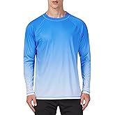 KPSUN Mens Swim Shirts UPF 50+ Rash Guard Long Sleeve Sun UV Protection Beach Shirts Quick Dry Fishing T-Shirt