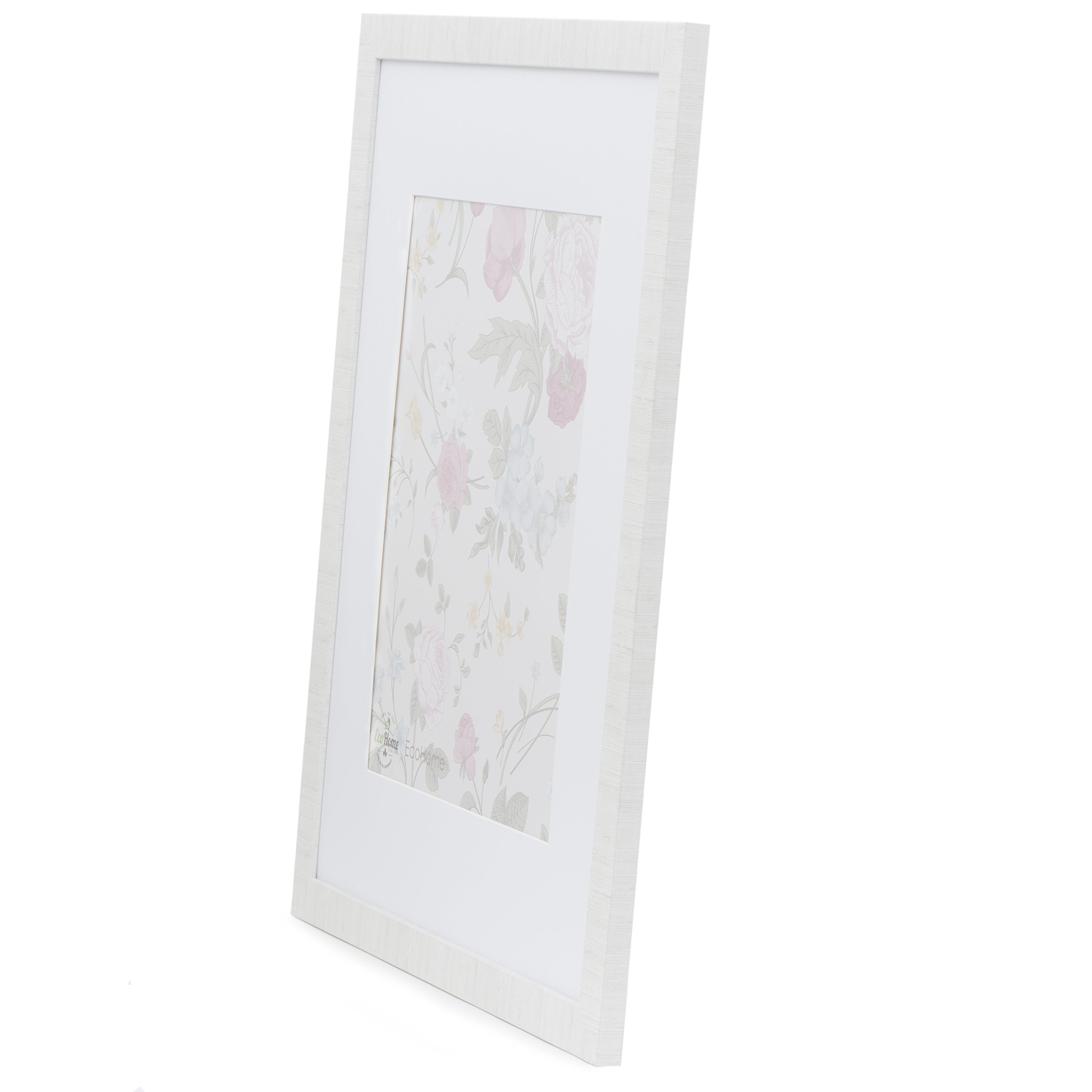 12x16 Picture Frame Modern White Matted for 8x12, Frames by EcoHome