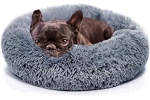 Small Calming Dogs Bed for Small Dogs Anti-Anxiety Machine Washable Fluffy Luxury Anti-Slip Waterproof Mute Base Warming Cozy