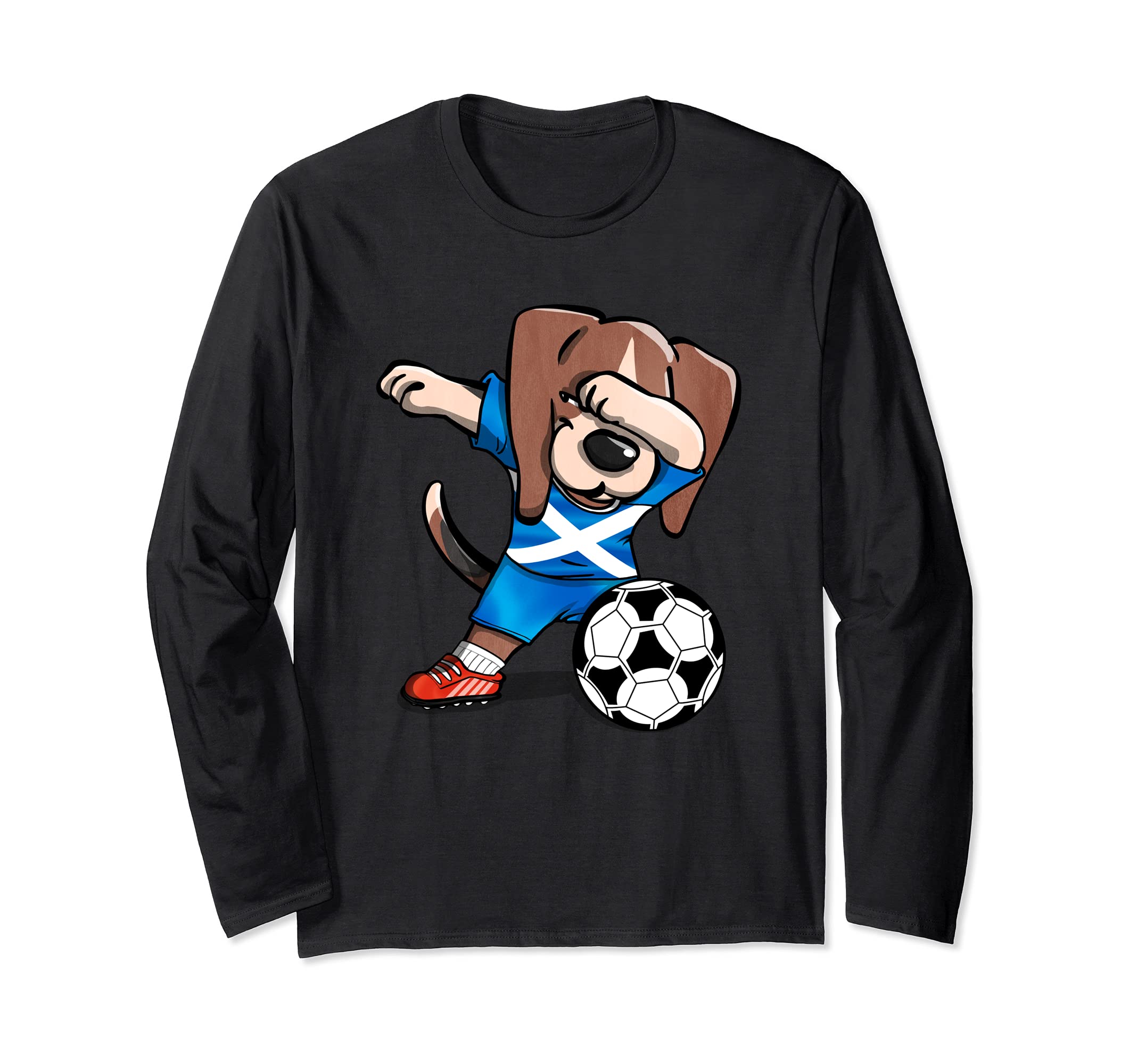 Dabbing Beagle Scotland Football Fans Jersey Scottish Soccer Long Sleeve T-Shirt