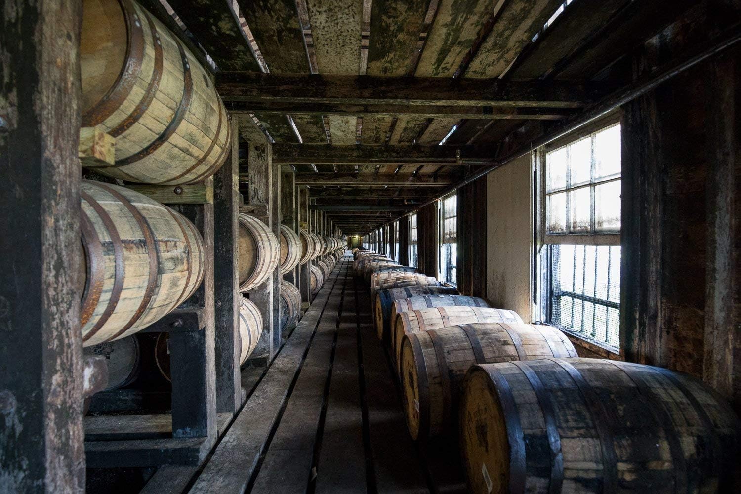 Photographs - Fine Art Print of Bourbon Barrel Rickhouse - Whiskey Canvas Print - Bourbon Warehouse - Pub Decor - Man Cave Decor - Kentucky Bourbon - Bar Wall Art - Bourbon Gift