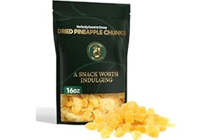 Cravers Delight Dried Pineapple Chunks – 16 oz Dehydrated Pineapple Pieces – Tropical Dried Fruit in Bulk, Precut, Sweetened with Natural Cane Sugar – Non-GMO Gluten Free Snack for Kids and Adults