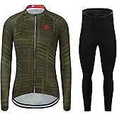 GCRFL Winter Women's Cycling Jersey Sets Thermal Fleece Long Sleeve Bike Jersey + Long Bib Pants, Cycling Set For Women