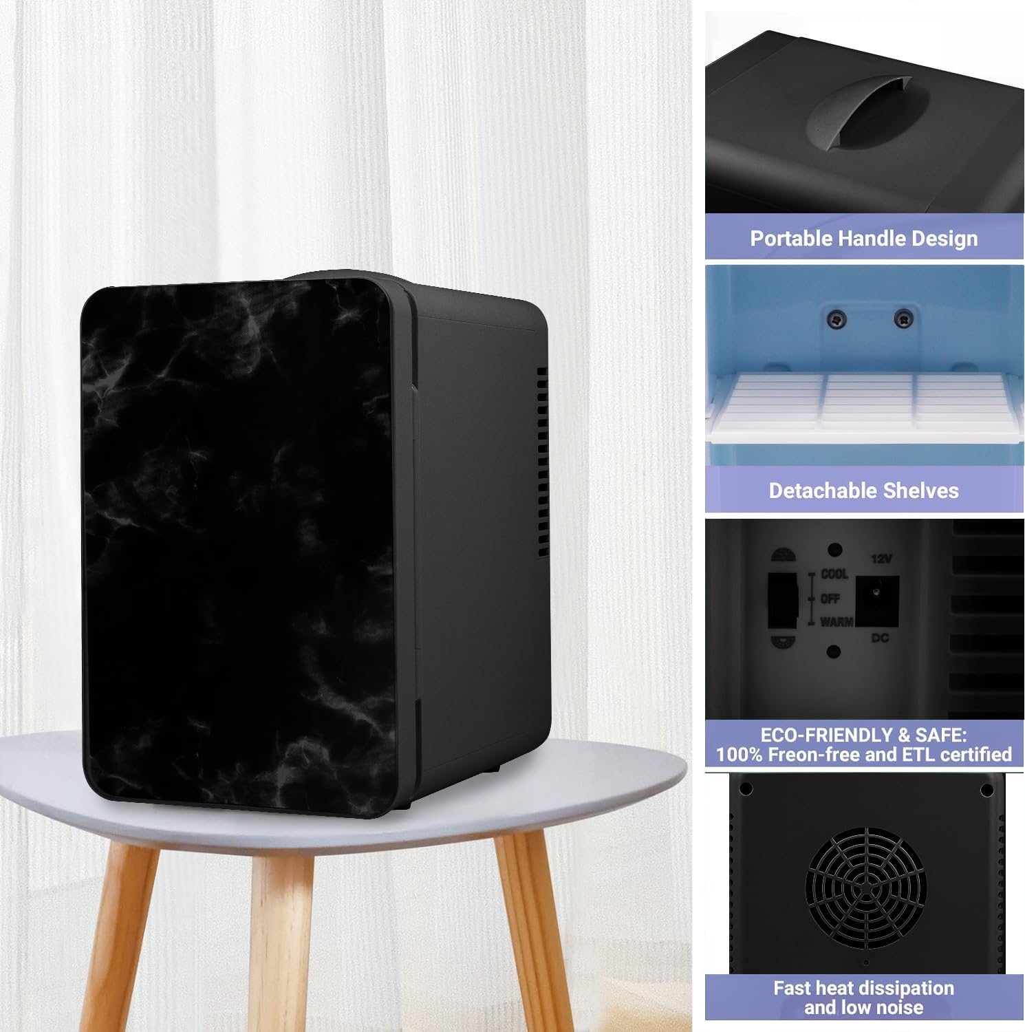 Living Enrichment Mini Fridge 4L Skincare Fridge, AC 120V DC 12V Portable Small Refrigerator Cooler and Warmer for Skin care, Drinking, Bedroom, Travel and Car, Birthday Gifts