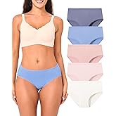 BAMBOO COOL Womens Underwear Breathable Moisture-Wicking Briefs Hipster Ladies Panties, 5-Pack