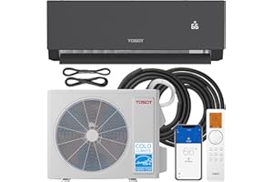 TOSOT 12,000 BTU 24.5 SEER2, Energy Star Mini-Split Air Conditioner and Heating, WiFi-Enabled Ductless Inverter AC Unit, Supports ERV System Add-On, 208-230V, Aoraki Series, Black