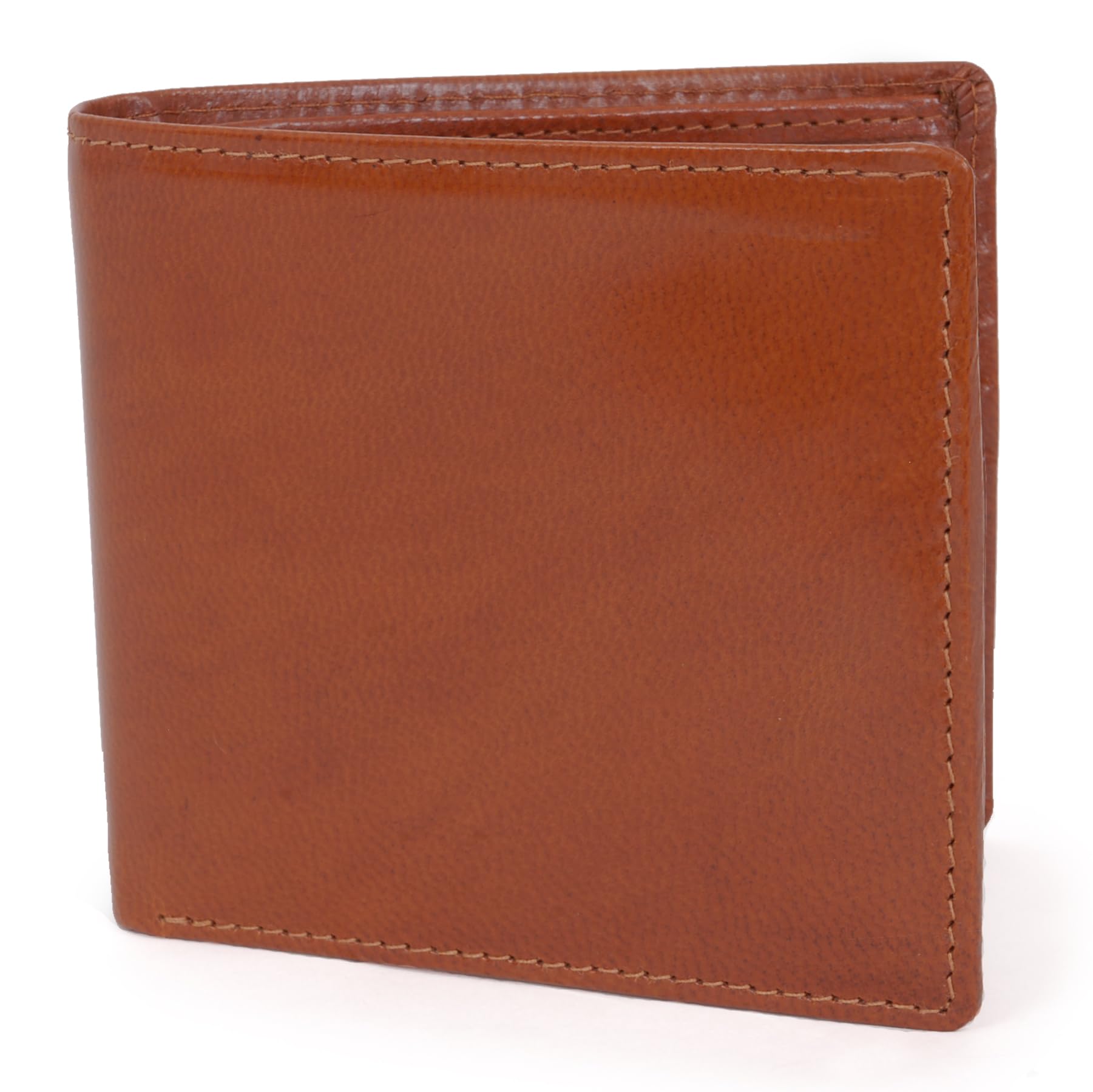 Bucklestone - Men's Small Bifold Leather Wallet - RFID Protected - 10 Credit Card Slots and Note Section - Gift Boxed - Oxford - Tan