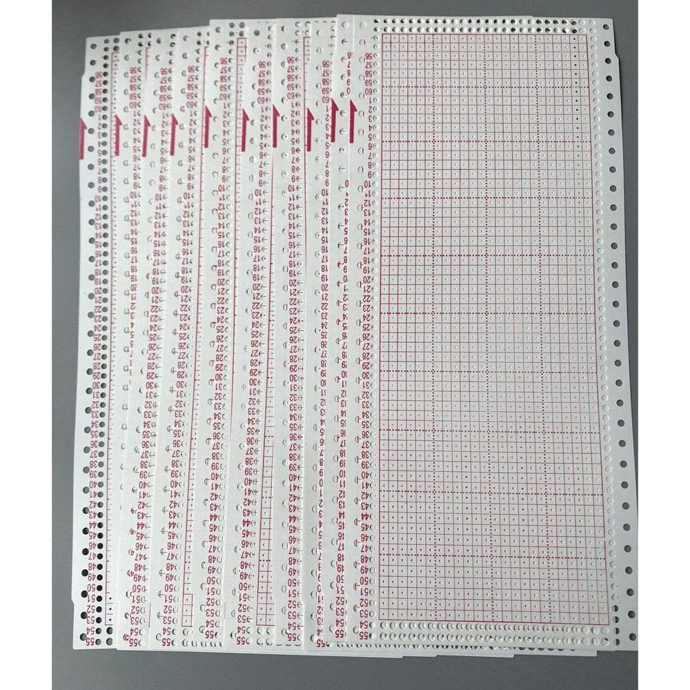 TS Trade 10 Pcs Blank Punch Card 24 Stitch for Brother Singer SReed Knitting Machine