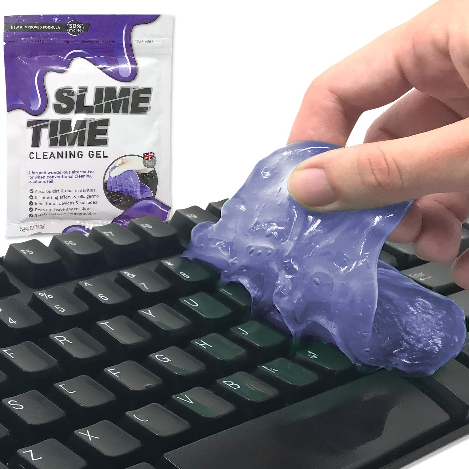 Smith’s® Slime Time Universal Cleaning Goo (Purple) | Dirt & Dust Remover for Keyboards, Printers, Computers, Mobile Phones, Dashboards, Vents, Car Interiors, Remote Controls, Calculators & More!