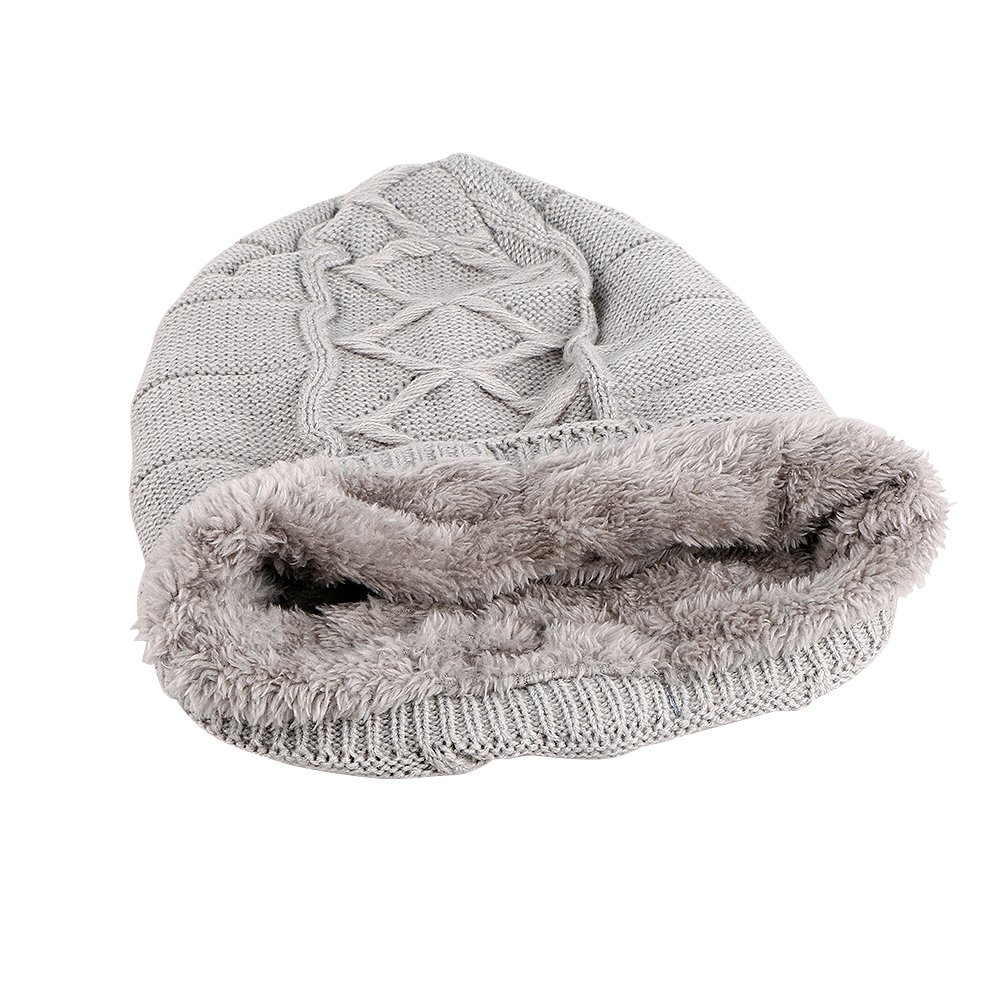 LC-dolida Bluetooth Wireless Music Beanie Hat Women Men Knitted Hat Cap with Microphone Stereo Headphones Headset HandsFree for Winter Outdoor Sports, Built-in Mic Grey