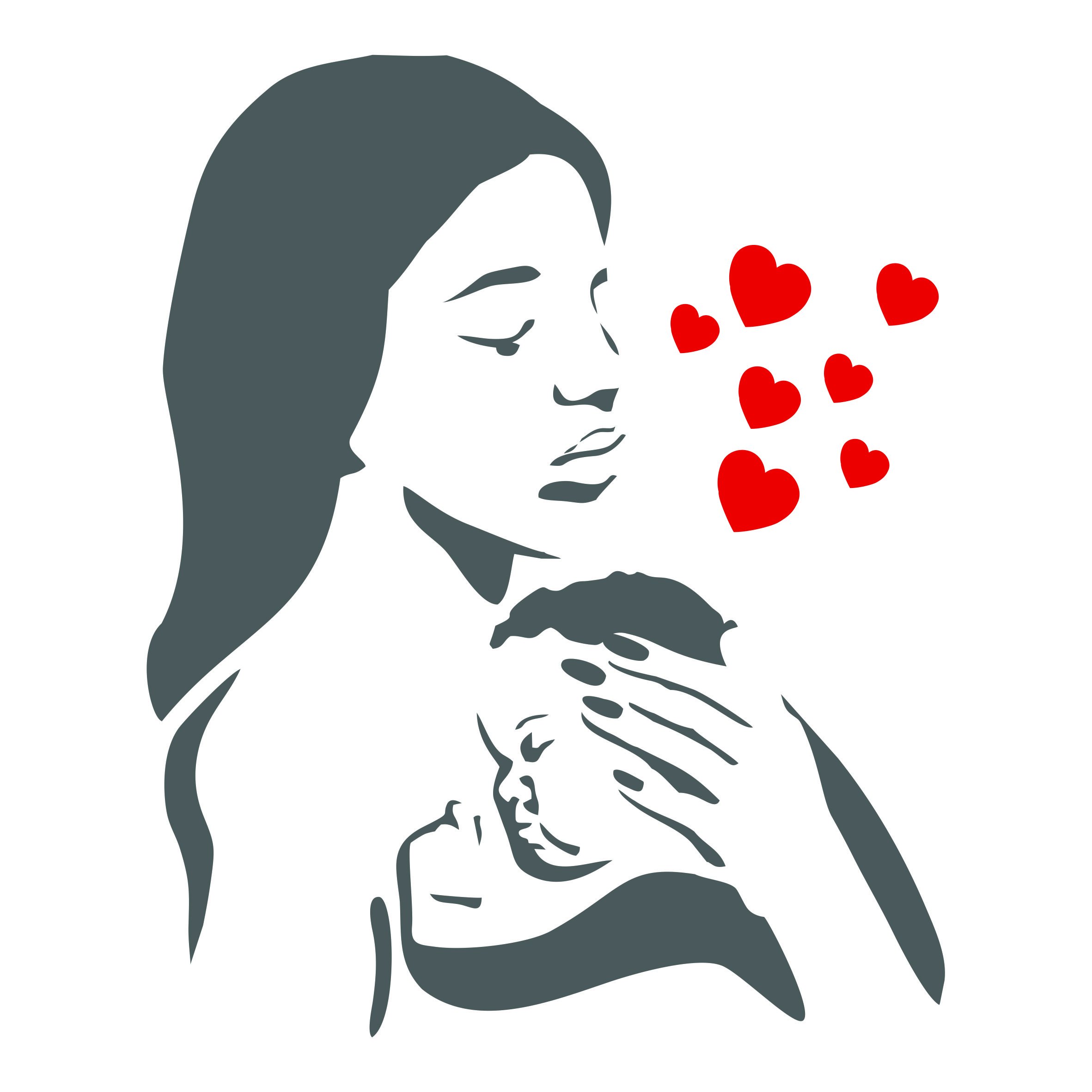 Mother Stencil - 16.5 x 20cm (L) - Reusable African Mother Baby Child Boy Girl Wall Stencil Template