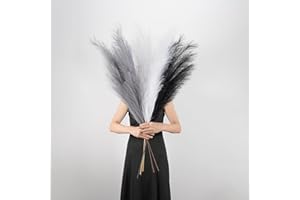 EVODIS Pampas Grass Decor Tall, 43"/110cm Faux Pampas Grass 6 Stems Large Pompass Grass Branches Tall Bulk Boho Flower Arrangement for Home Room Wedding Party Decor