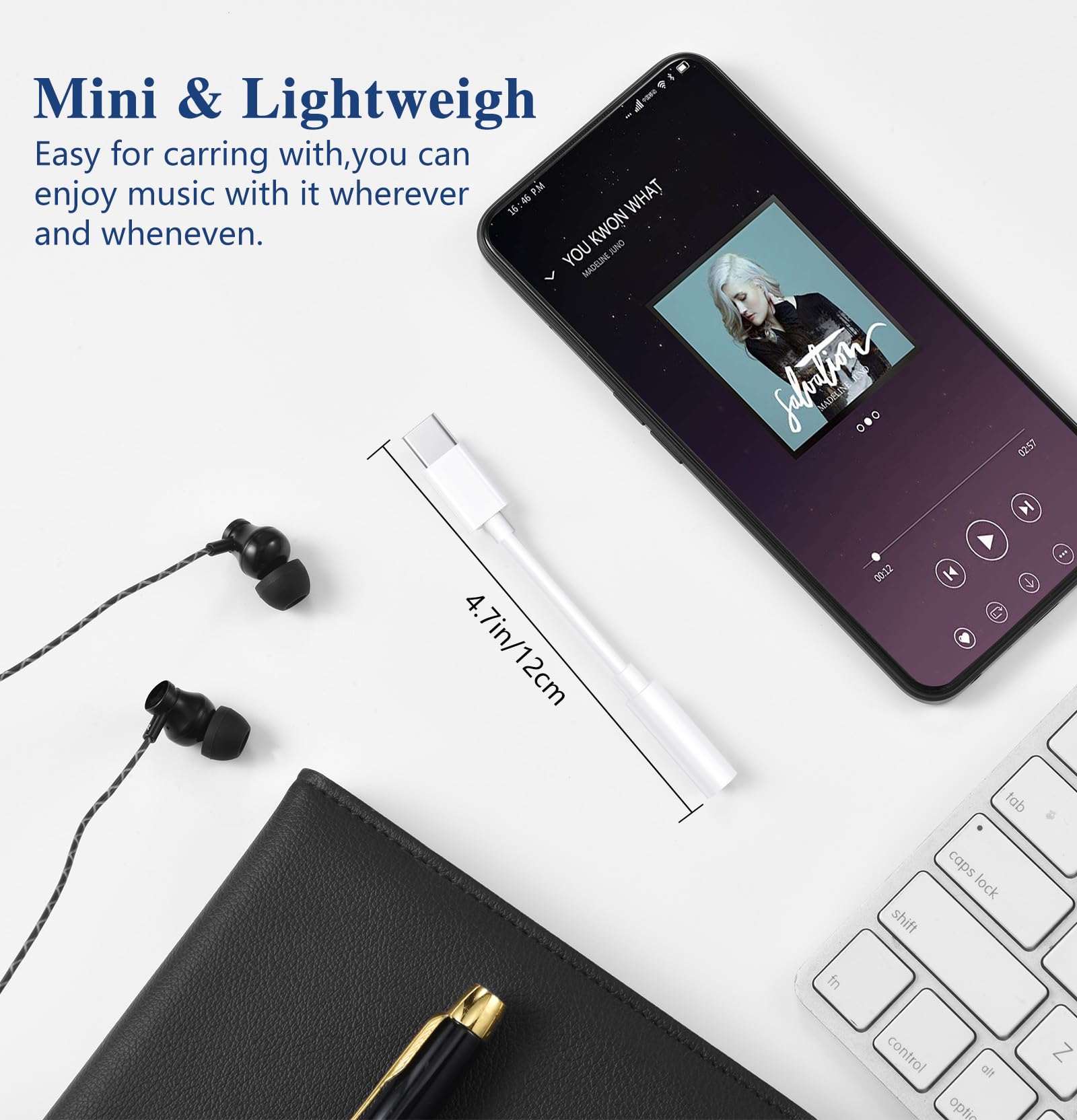 USB C to 3.5mm Audio Adapter - Headphone Jack Adapter for iPhone 16/16 Pro/15/15 Pro/Pro Max/Plus, Type C Aux Dongle Cable Cord Compatible with iPad, MacBook, Samsung Galaxy S24/S23/S22/S21Ultra
