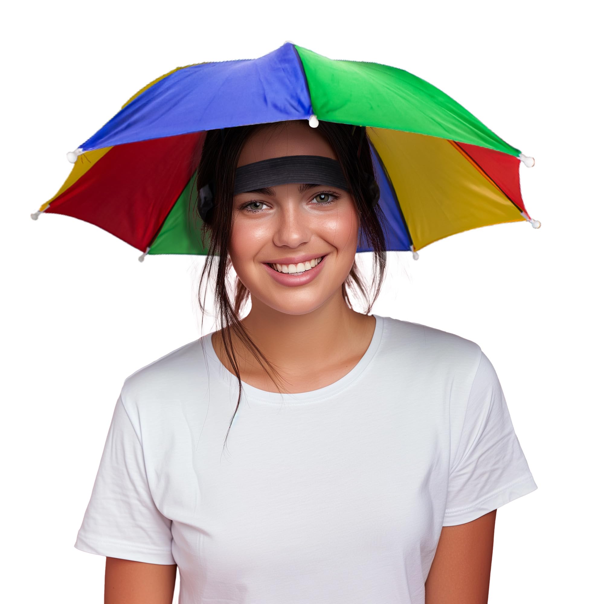Photo 1 of Windy City Novelties 13" Rainbow Umbrella Hat for Adults & Kids