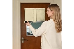 Classroom Door Window Cover - Self Adhesive French Door Curtains for Classroom Office School- Easy Install No Drill Stick on 