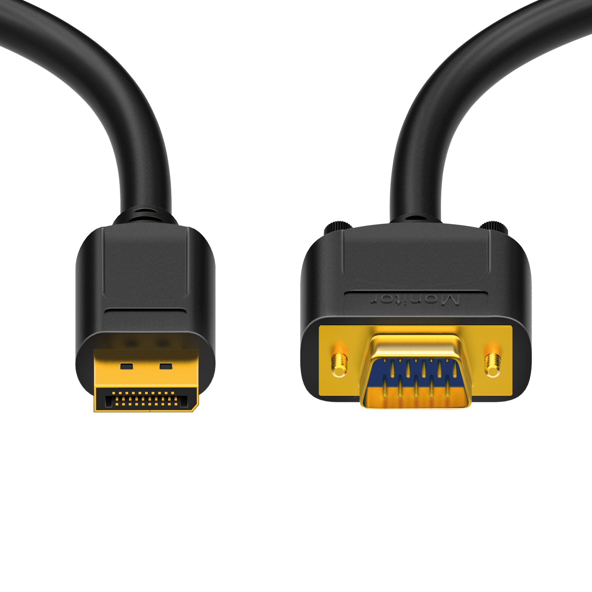 HDSupply DC075-050 DisplayPort/VGA Connection Cable DisplayPort Male to VGA Male Gold-Plated Contacts 5.00 m Black