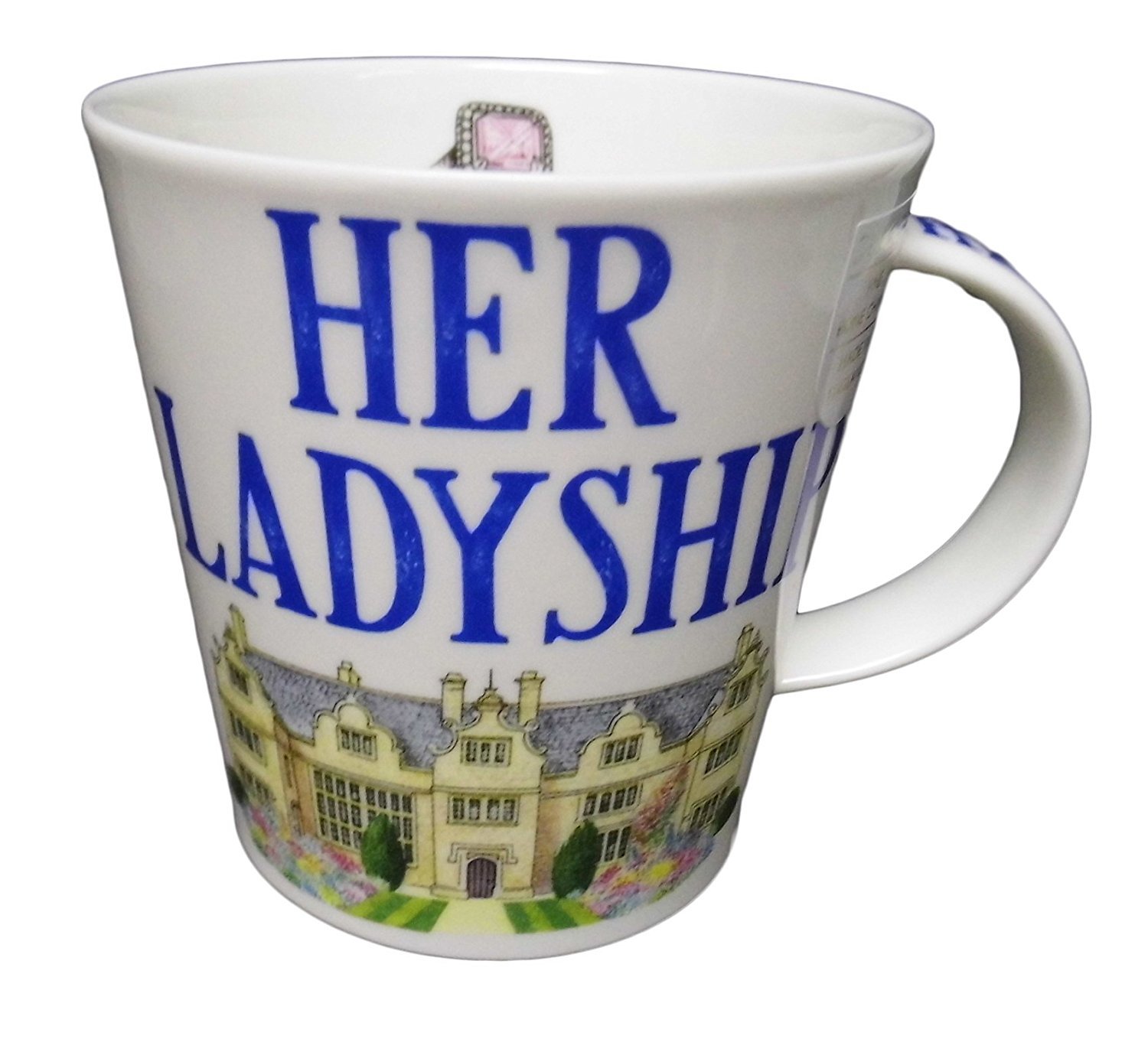 Dunoon Mugs Her Ladyship Floral Multicolored Ceramic 4.8E+2ml Round Mug Coffee Cup