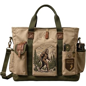 Bigfoot Wilderness Adventure Multifunctional Tote Bag，Canvas Tote Bag | Durable canvas with reinforced handles for heavy load