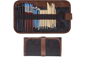 Polymer Clay Tools, 24 Pcs Modeling Clay Sculpting Tools with Assorted Shape&Size, Include Dotting Tools, Wooden Ceramics Too