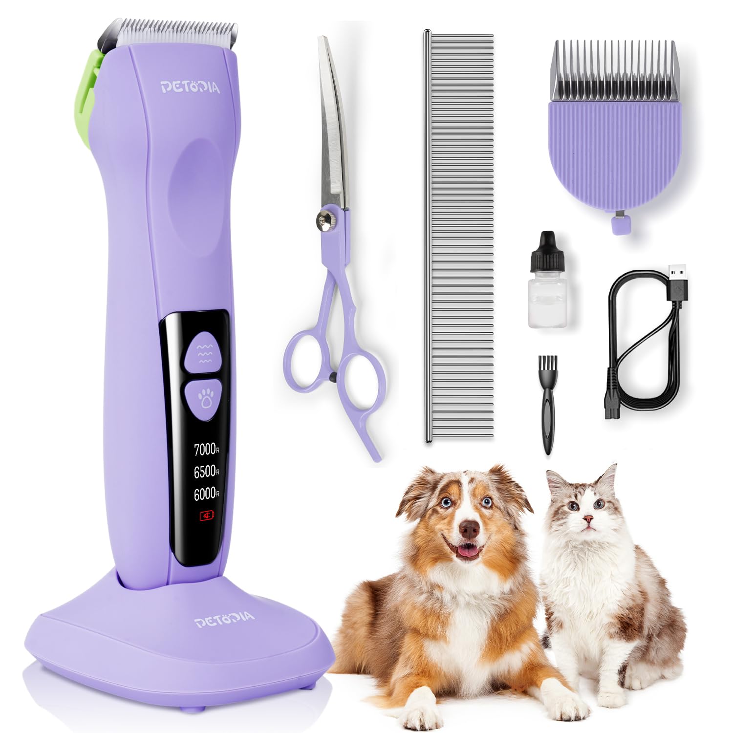 View of Petopia Professional Dog Clippers for Grooming, Low Noise Electric ...