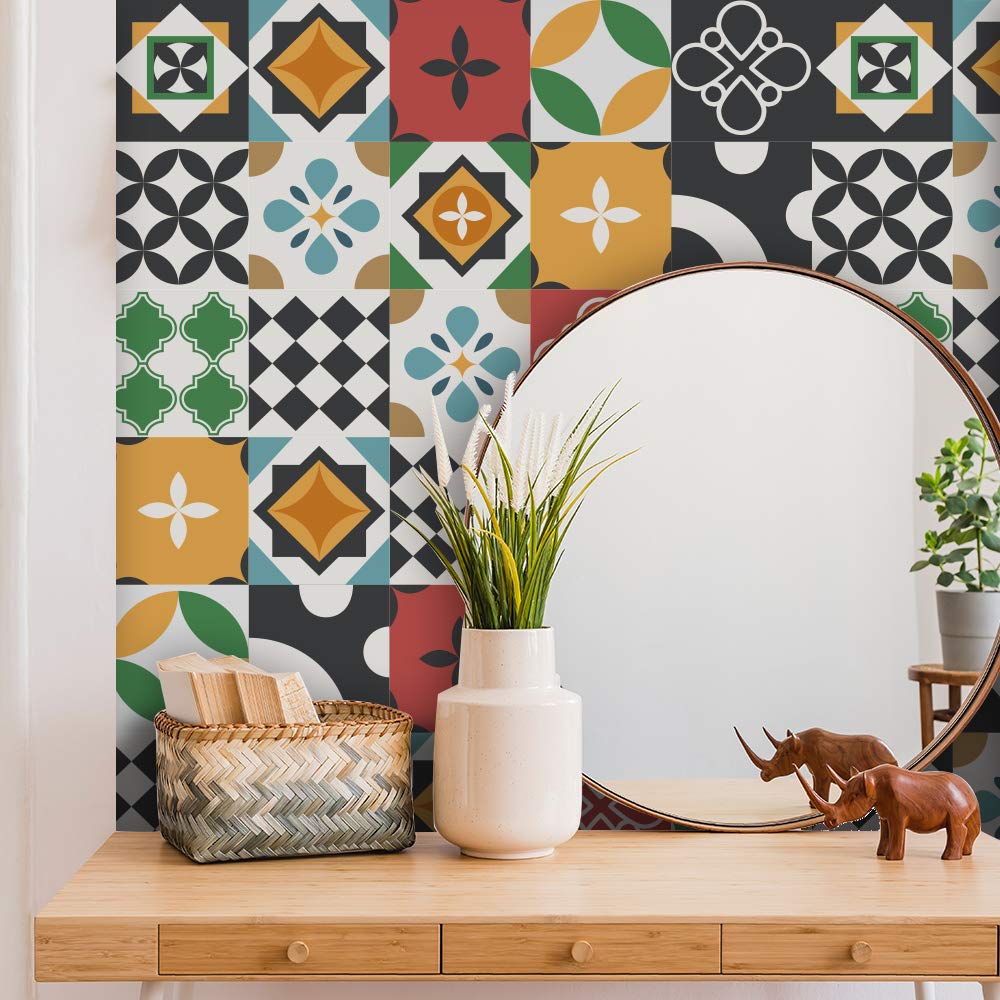 Alwayspon Multi-functional Sticker for Wall Tile Sticker, Bathroom Kitchen Fridge Freezer Vinyl Sticker, Furniture Stairs Door Table Peel and Stick Backsplash Staircase DIY Home Decoration Sticker