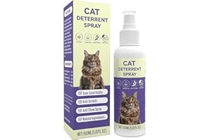 Yayabb Cat Deterrent Spray for Furniture, Indoor & Outdoor Cat Repellent - Stops Scratching, Pee Spraying, Chewing | Natural Essential Oils, Pet-Safe, 5.07 Fl Oz
