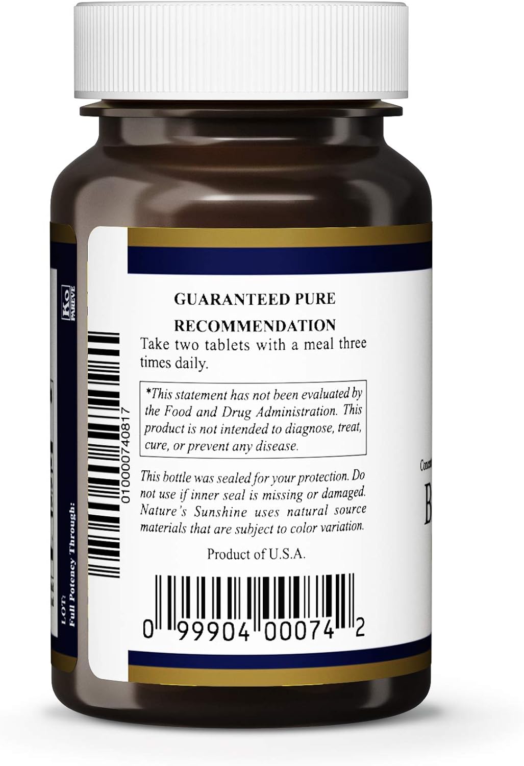 Nature's Sunshine Bilberry Fruit Concentrate 60 Tablets