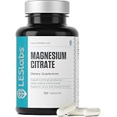 LES Labs Magnesium Citrate Supplement, 120 Capsules | Magnesium Citrate, Stress &amp; Sleep Support, Muscle &amp; Nerve Function, Heart Health, Relaxation, Energy &amp; Metabolism, Non-GMO