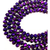 Chuxin 265Pcs Briolette Glass Beads for Jewelry Making, 10mm Faceted Glass Crystal Beads for Bracelets Making, Purple Rondelle Bead Bulk for Crafts Wine Charms Wind Chimes Suncatchers