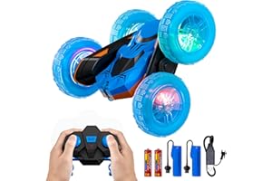DoDoMagxanadu RC Cars Remote Control Car, 360° Rotating RC Stunt Cars with Wheel Lights,4WD 2.4Ghz Double-Sided RC Cars, Kids Xmas Birthday Toy Cars for Boys/Girls