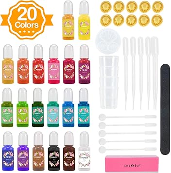 Set Inchiostri Alcolici 22 Colori X 10ml - Altamente Pigmentati Per Resina, Vetro, Carta Yupo - Arte E Fai Da Te - Foto 10