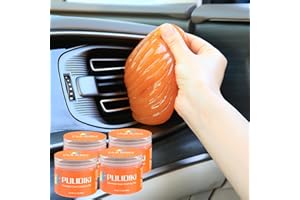 PULIDIKI Car Cleaning Gel for Car Cleaning Putty Car Putty Auto Detailing Tools Car Slime Cleaner Dust Cleaning Gel Car Interior Cleaner Car Accessories Orange Stocking Stuffers for Men Women 4Pack