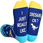 Zmart Unique Dinosaur Gifts for Adults - Funny Dinosaur Socks for Women Men, Dino Socks for Dino Lovers