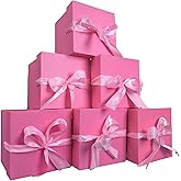 GP SUP 12 Pcs Christmas Gift Box with Lids,Pink Boxes for Presents Birthday Wedding Valentines Christmas & Party(Pink, 4”×4”×4”)