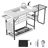 Dragosum Fish Cleaning Table, Portable Folding