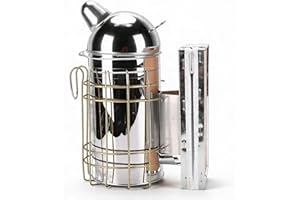 Zunate Professional Stainless Steel Bee Hive Smoker with Heat Guard & Hook, 800g Round Nozzle Beekeeping Equipment for Safe H