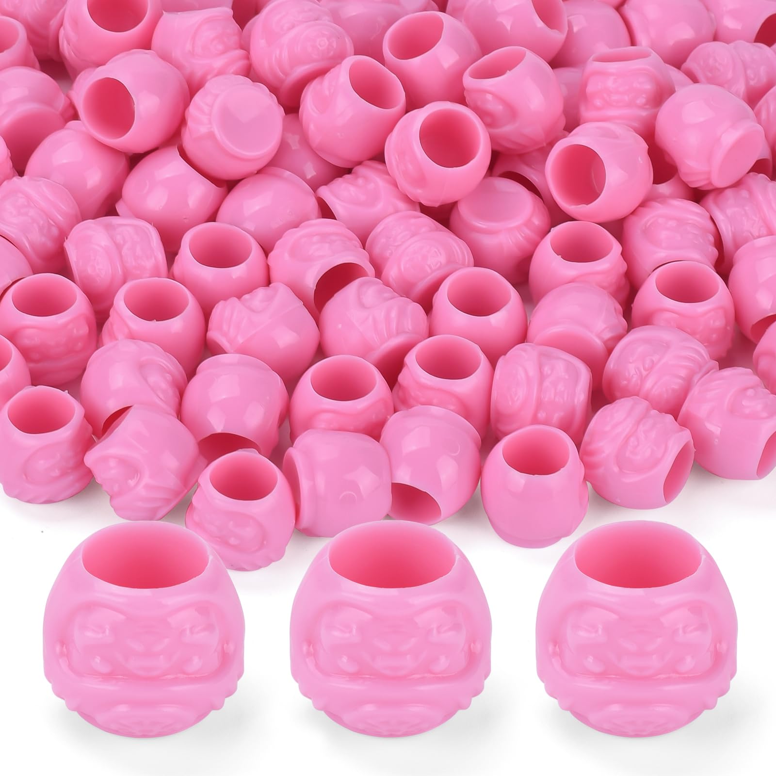 BAMTTOO Tattoo Ink Caps Pigment Cups Permanent Makeup Tools 200pcs Tattoo Ink Holder Plastic Ink Caps for Tattooing Tattoo Supplies (Pink)