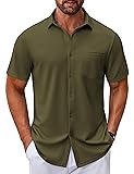 COOFANDY Shirts for Men Button Down Short Sleeve