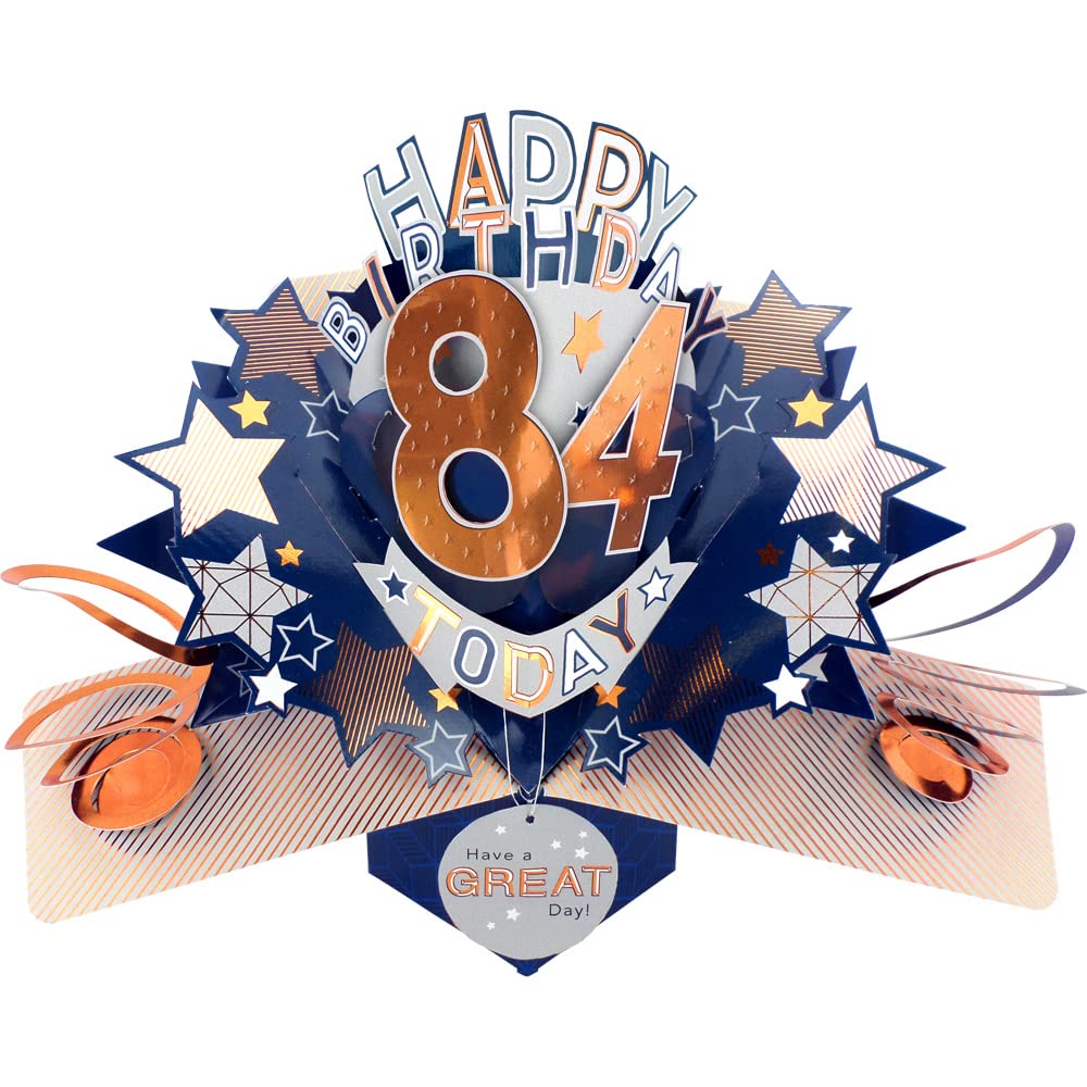 Happy 84th Birthday 84 Today Pop-Up Greeting Card Love Kate's Pop Up Cards Him POP204MC84