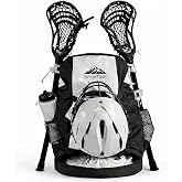 SPORTINE Extra Large Lacrosse Backpack, Shoe Compartment and 2 Lax Stick Holders, Holds All Field Hockey or Lacrosse Equipment, Multifunctional Sports Backpack Waterproof Bag for Adults