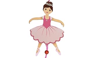 Nutcracker Ballet Gifts Brown Hair Ballerina Nutcracker Doll Pull String Puppet Ornament, Christmas Tree Holiday Decorations, Home Decor, 6-inch