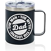 Onebttl Dad Gifts Coffee Mug Stainless Steel, Father Presents from Daughter Son for Father's Day Birthday Christmas, Travel Mug with Lid, 12oz/350ml - The Man The Myth The Legend