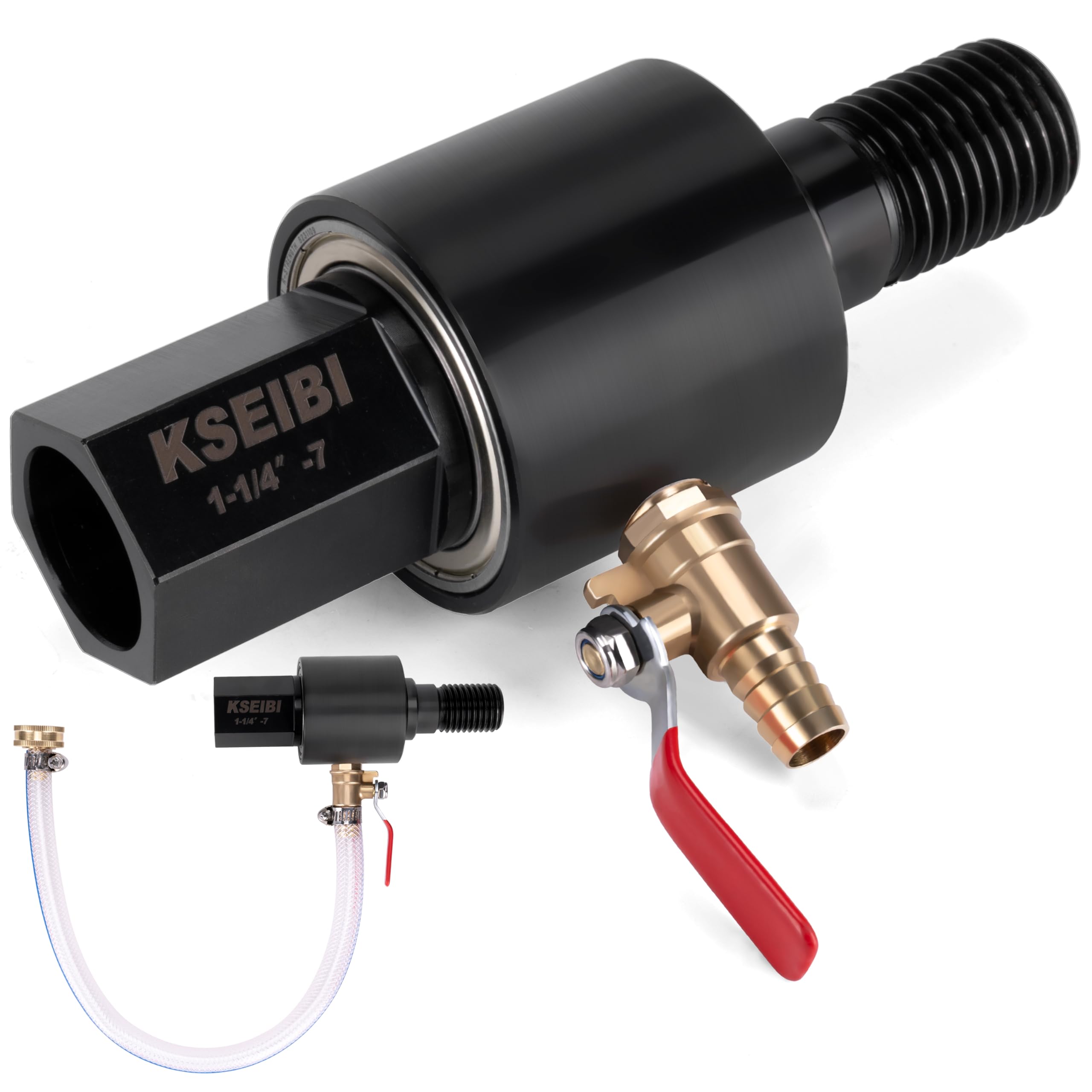 Photo 1 of KSEIBI Water Core Bit Adapter, 1-1/4-7 Female, Water Swivel Adapter, Core Bit Connector, Essential Water Well Drilling Equipment, Well Water Drilling Equipment, 619579
