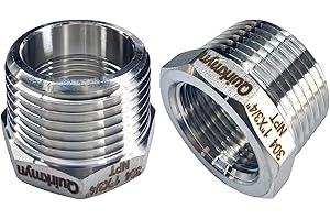 Quirkmyn 2 Pcs Stainless Steel Bushing 1" Male to 3/4" Female, 1" to 3/4" Reducer NPT Adapter Hex Reducing Pipe Adapter Fitting Stainless Steel Fitting Pipe Hose Tube Adapter Convert