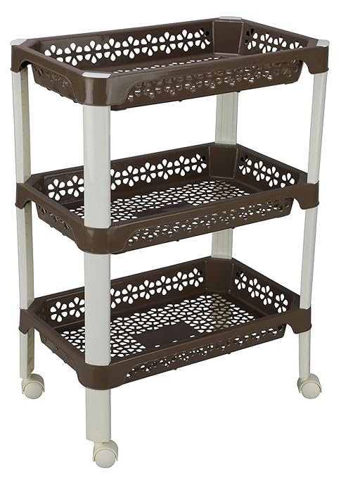 Kolorr Florina 3 Rack Large Size Trolley Kitchen Storage Cart With