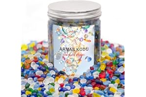 ARMAS KODU Sea Glass Stones 31oz - Aquarium Rocks & Fish Tank Gravel for Fish Tanks | Vase Fillers, Art & DIY Landscaping with Irregular Gems for Succulents & Terrariums (Colorful, Frosted)