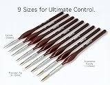 Rock Ninja Detail Paint Brush Set 9pcs Fine Detail Nylon Brushes Red view 2